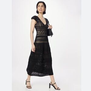 Ali&derech Fit&flare Midi Dress Knit Lace Overlay medium